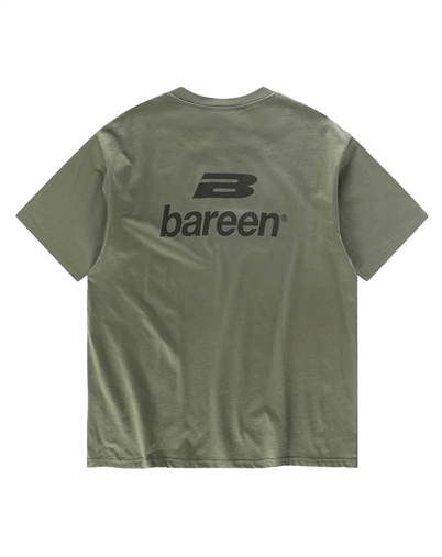 Bareen - Logo Box Fit T-shirt - Olive Green